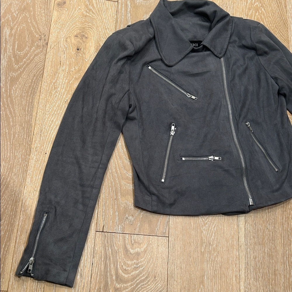 VICI Faux Suede Gray Moto Jacket - Picture 4 of 11